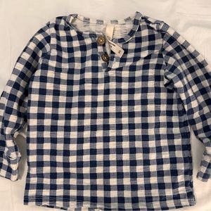 Childhoods Clothing checkered blue long sleeve - 3T